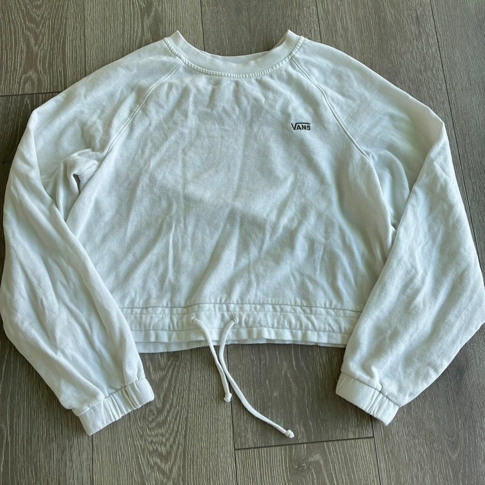 Vans Chamomile and Chill Graphic Cropped Sweatshirt White Large